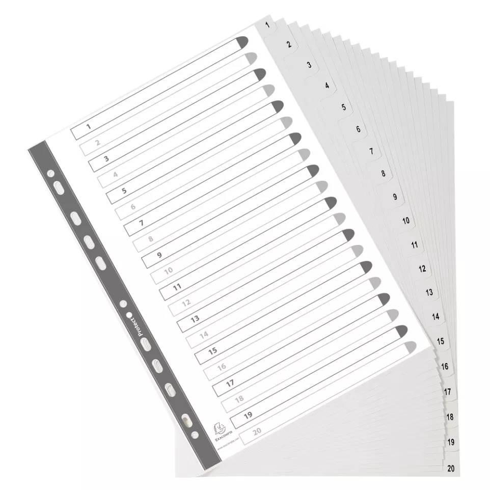 Tab. gerecycled PP A-4 bedrukt 1-20...