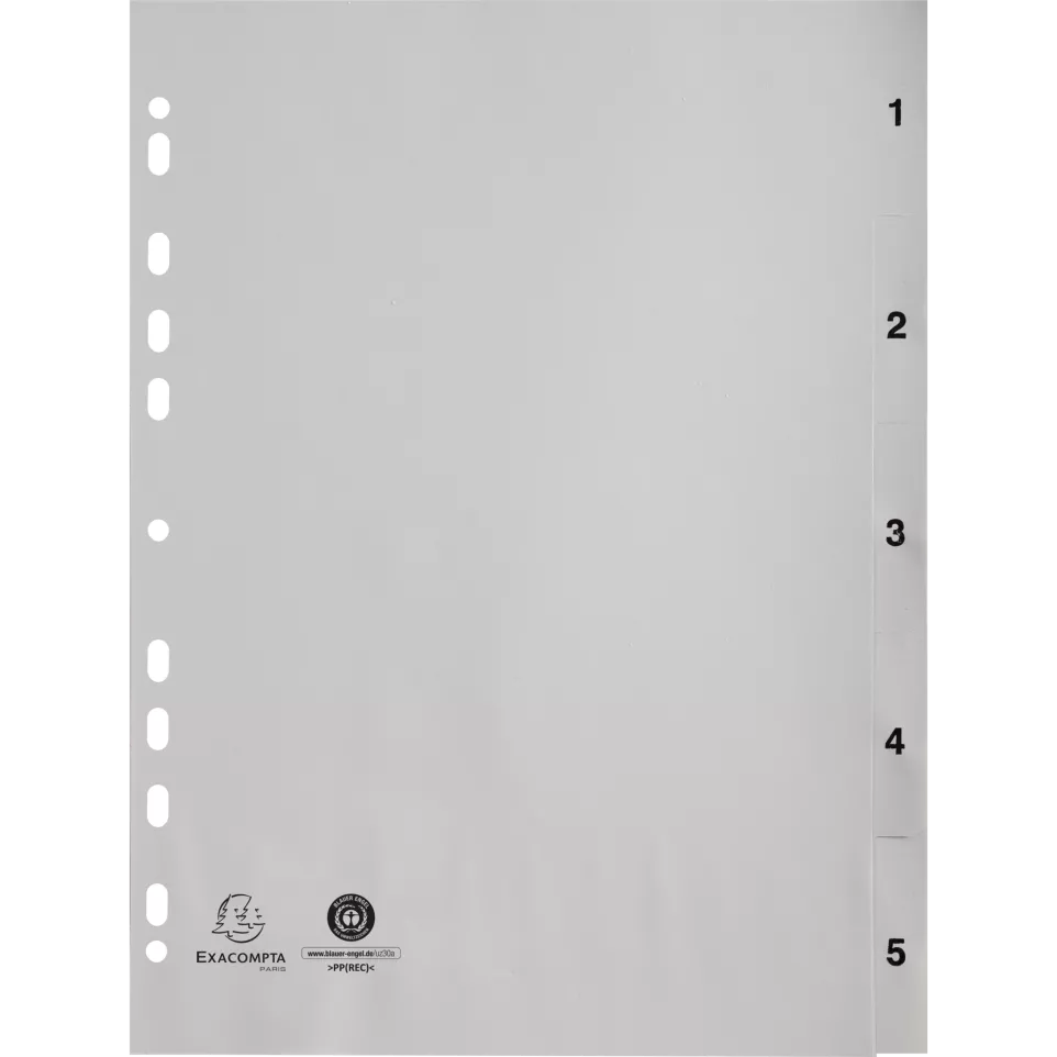 Tab. gerecycled PP A-4 bedrukt 1-5...