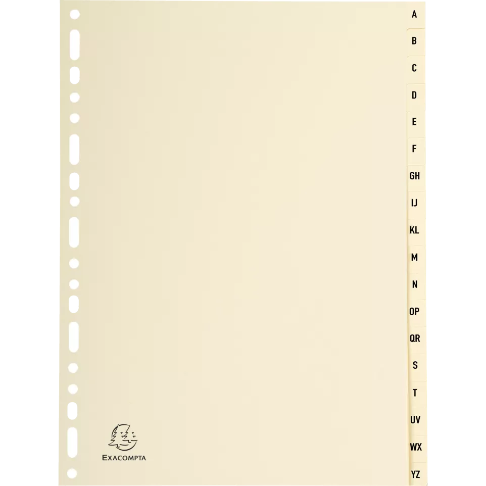 Tabbladen karton 155-g  18 tabs A-Z...