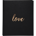 Gastenboek 140p. gou-d 21x19cm LOVE zwart/ St.