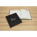 Livre d'or 140 pages tranche or - Format 21x19cm - LOVE Blanc/ Pce