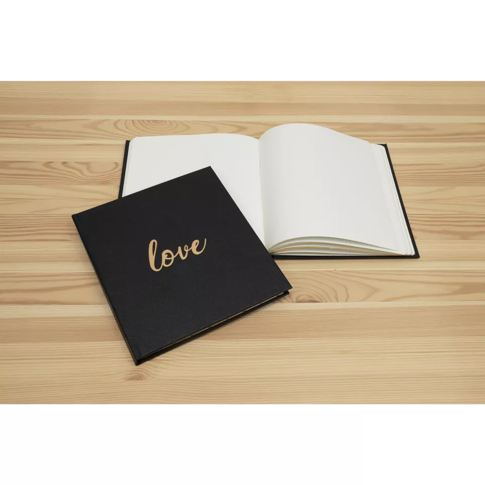 Gastenboek 140p. gou-d 21x19cm LOVE...