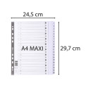 Intercalaires imprimés à touches plastifiées - 20 touches 1 à 20 - A4 maxi/ Pce