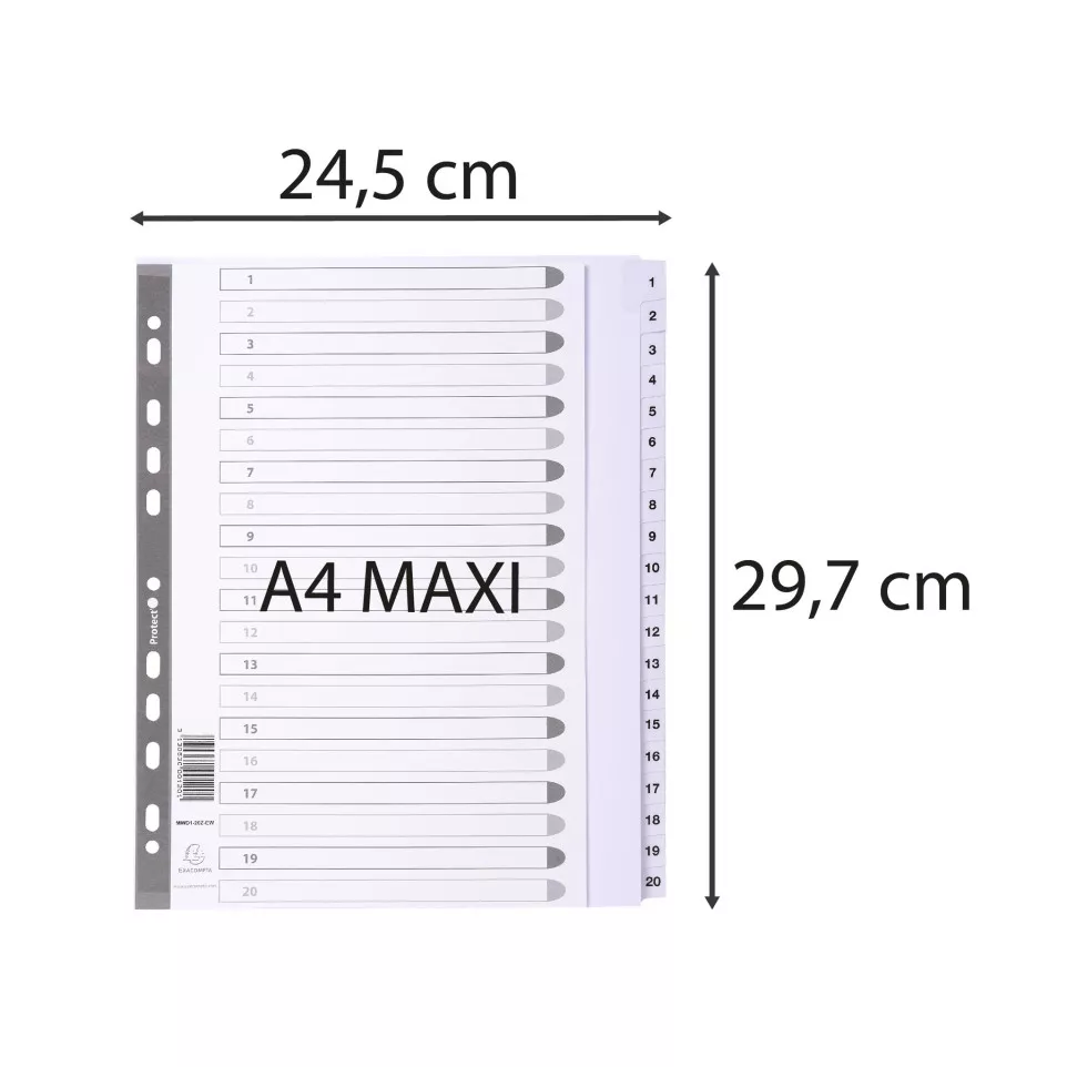 Exacompta Indices A4+ 20Pt 1-20 White...