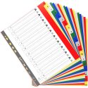 Intercalaires imprimés alphabétique PP couleurs 12/100e - 20 positions - A4+/ Pce