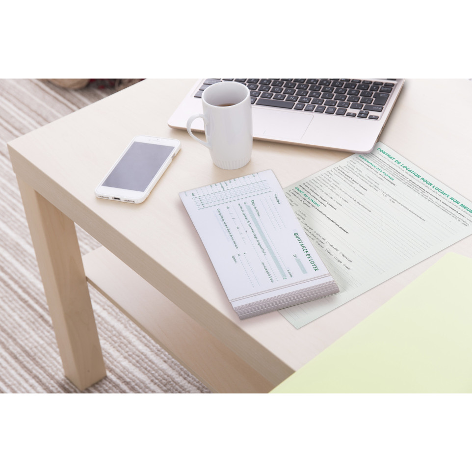 Manifold Quittances De Loyer 12,5x21cm 50 Feuillets Tripli Autocopiants