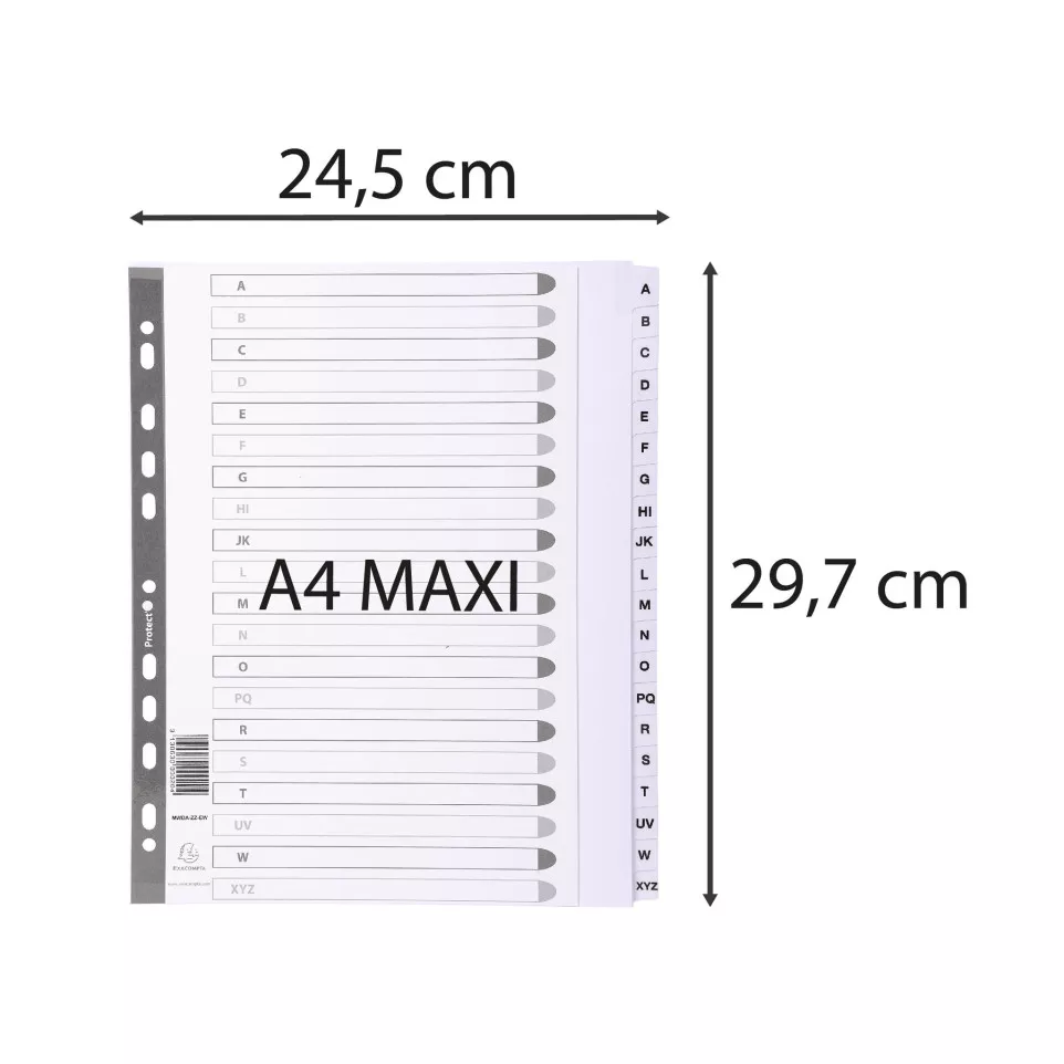 Indices A4+ 20Pt A-Z White Tabs...