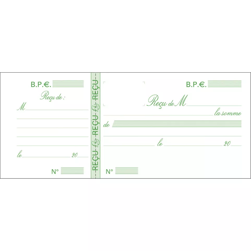 CARNET "Reçus" 9/13 50 FLLETS-/ Pce