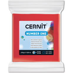 CERNIT - A Number one Polymer Clay Block - Baking Modelling Clay - Red colour - 250 g block - CE0900250400C/ Pc.