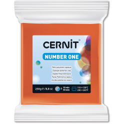 CERNIT - A Number one Polymer Clay Block - Baking Modelling Clay - Orange colour - 250 g block - CE0900250752C/ Pc.