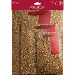 Set 3 tassen rood glitter-/...