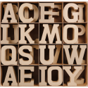 Présentoir plein alphabet kraft 20cm/ Pce