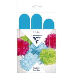 Set 3 pompons in zij-de...