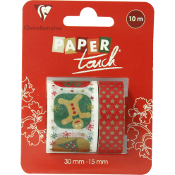 Decoratielint zelfkl-ev. 30 & 15mm kerst/ St.