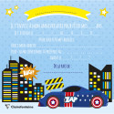BIRTHDAY INVITATION SET, Super hero-/ Pc.