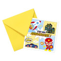 BIRTHDAY INVITATION SET, Super hero-/ Pc.