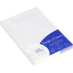 25 Tafelkaartjes gev-ergeerd 210g wit/ St.