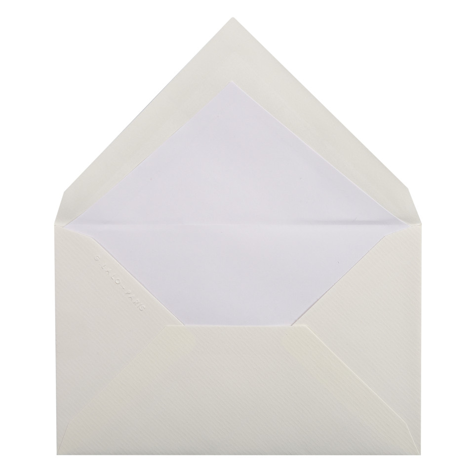 Lalo 24416L - 25 Enveloppes Visite Gommées Doublées 9x14 Cm Papier Vergé Ivoire