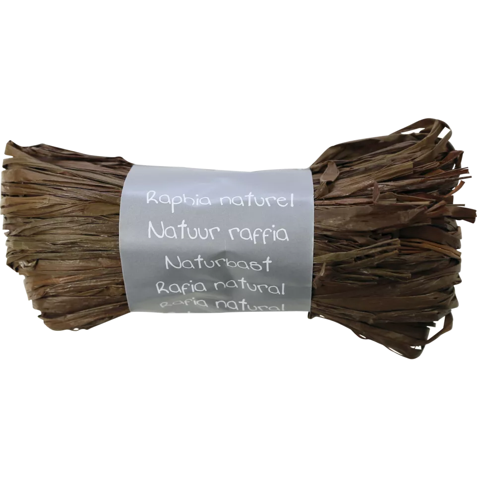 Raffia natuur 50g chocolade-/ St.