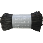 Raffia natuur 50g zwart-/ St.