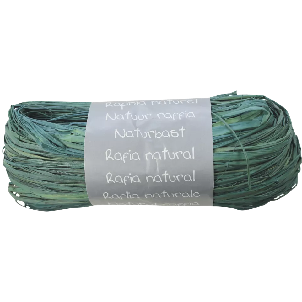 Raffia natuur 50g turkoois-/ St.