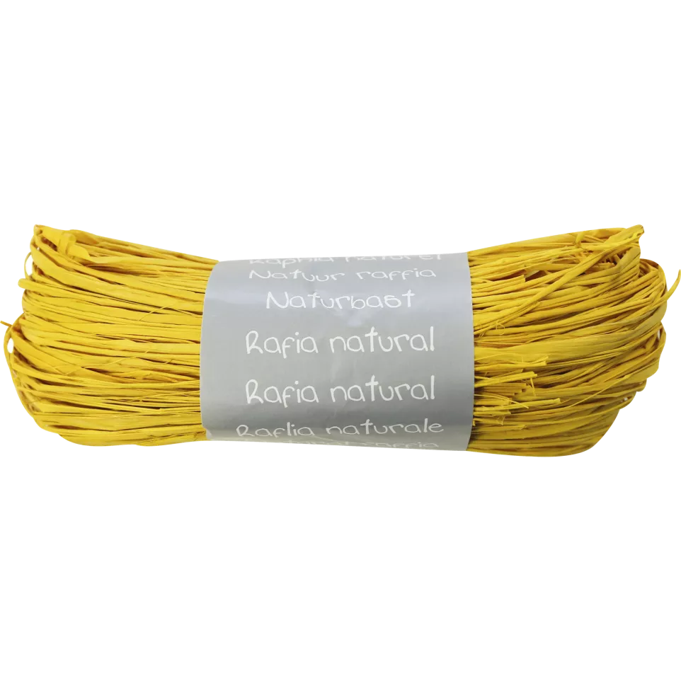 Raffia natuur 50g citroen geel-/ St.