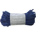 Raffia natuur 50g blauw-/ St.