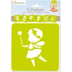 Set de 6 pochoirs enfants, Fées/ Pce