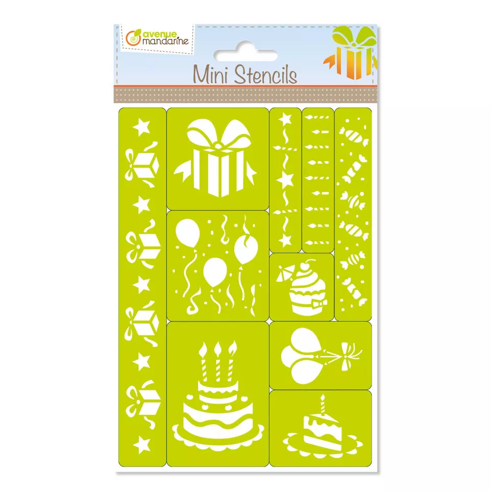 Mini Stencils, Anniversaire-/ Pc.