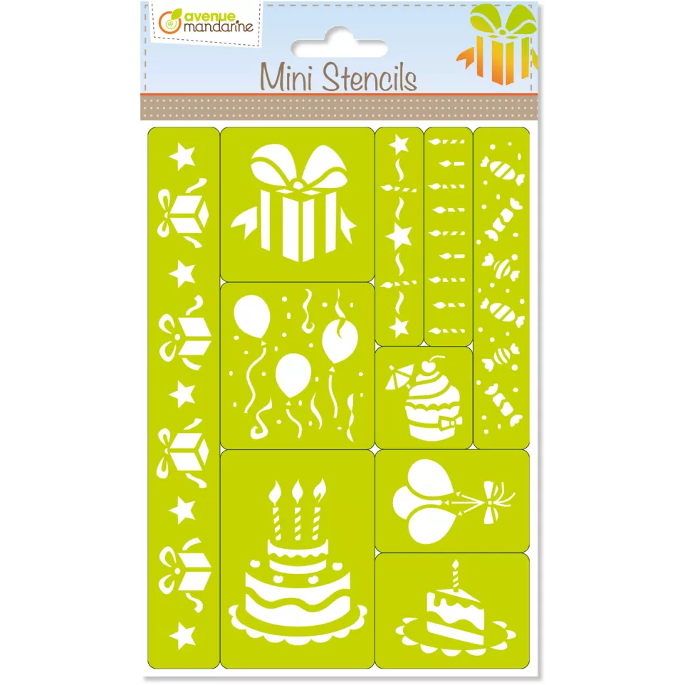 Mini Stencils, Anniversaire-/ Pc.