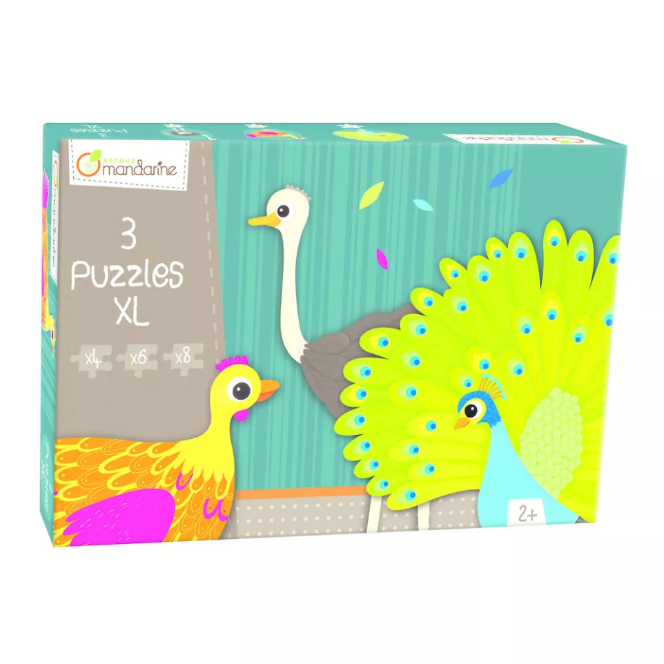 3 Puzzels XL Gevederde dieren-/ St.
