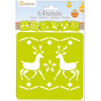 Set 6 Sjablonen, Kerstmis...