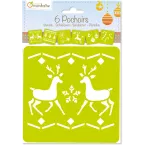 Set of 6 children's stencils, Christmas 2/ Pc.