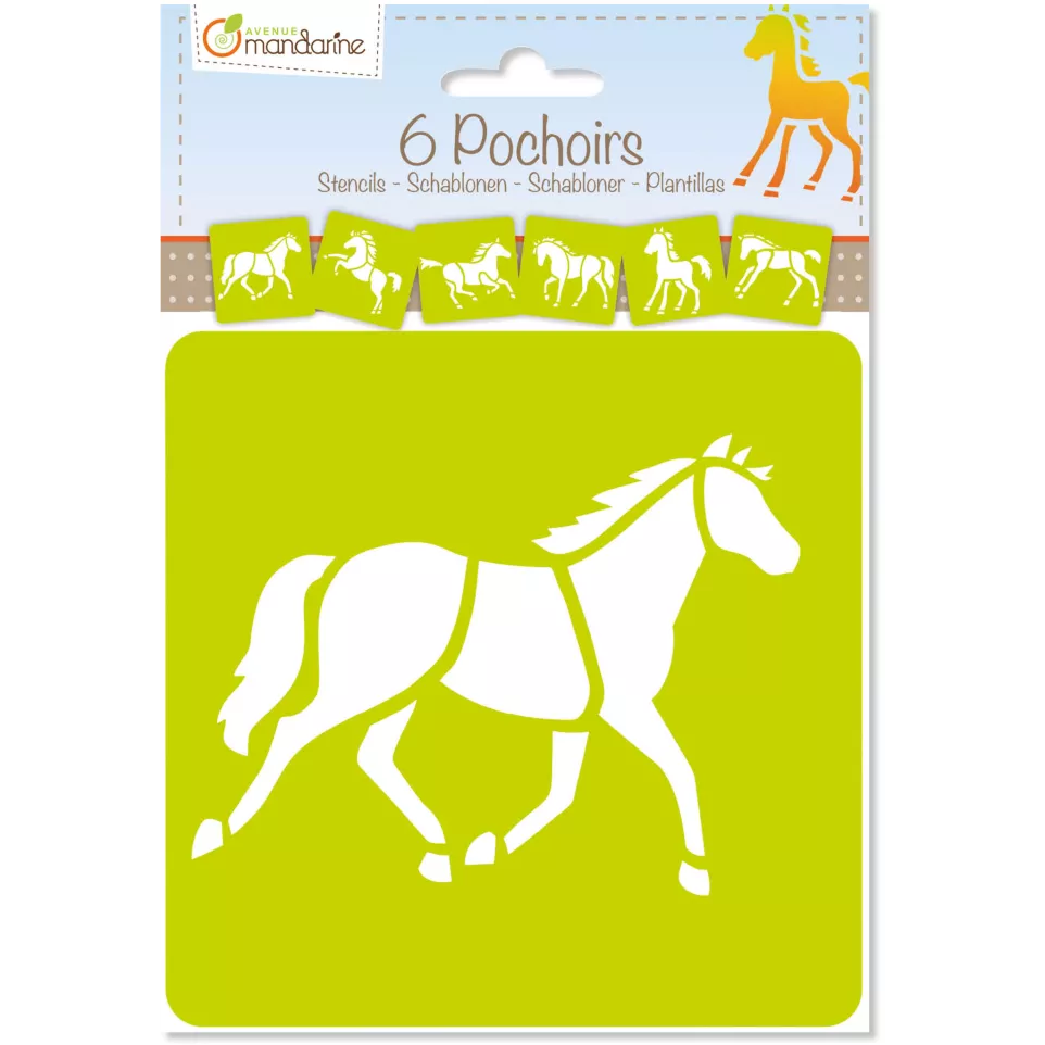 Set 6 sjablonen, Paarden-/ St.