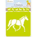 Set of 6 children's stencils, Horses/ Pc.