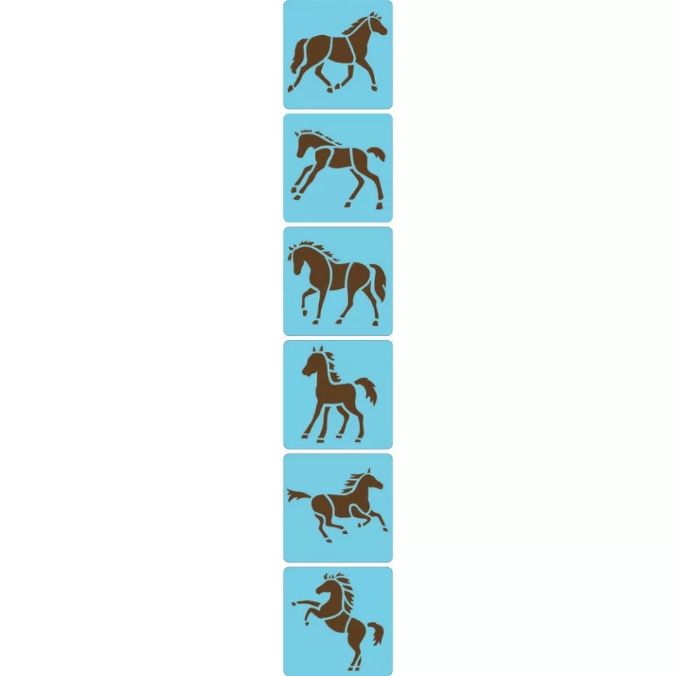 Set 6 sjablonen, Paarden-/ St.