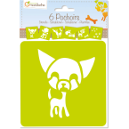 Set of 6 stencils, Dogs/ Pc.