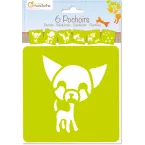 Set de 6 pochoirs enfants, Chiens/ Pce