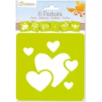 Set of 6 children's stencils, Hearts/ Pc.