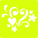 Set of 6 children's stencils, Hearts/ Pc.