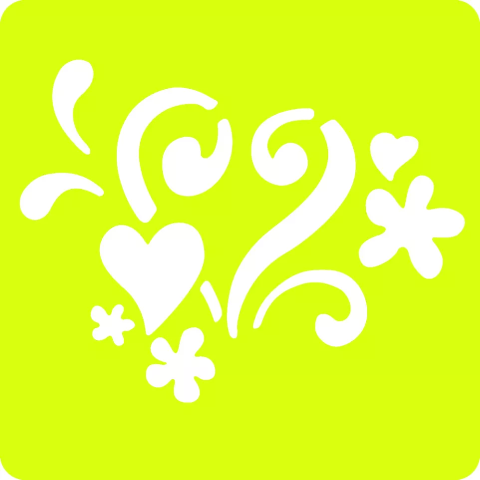 Set of 6 children's stencils, Hearts/...