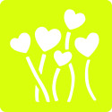 Set of 6 children's stencils, Hearts/ Pc.