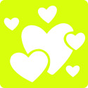Set of 6 children's stencils, Hearts/ Pc.