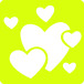 Set of 6 children's stencils, Hearts/ Pc.