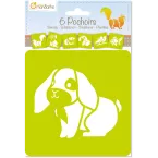 Set of 6 children's stencils, Pets/ Pc.