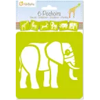 Set of 6 children's stencils, Savannah animals/ Pc.