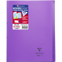 Cahier piqué Koverbook 24x32 cm 96 pages petits carreaux + marge couverture polypropylène transparent/ Pce