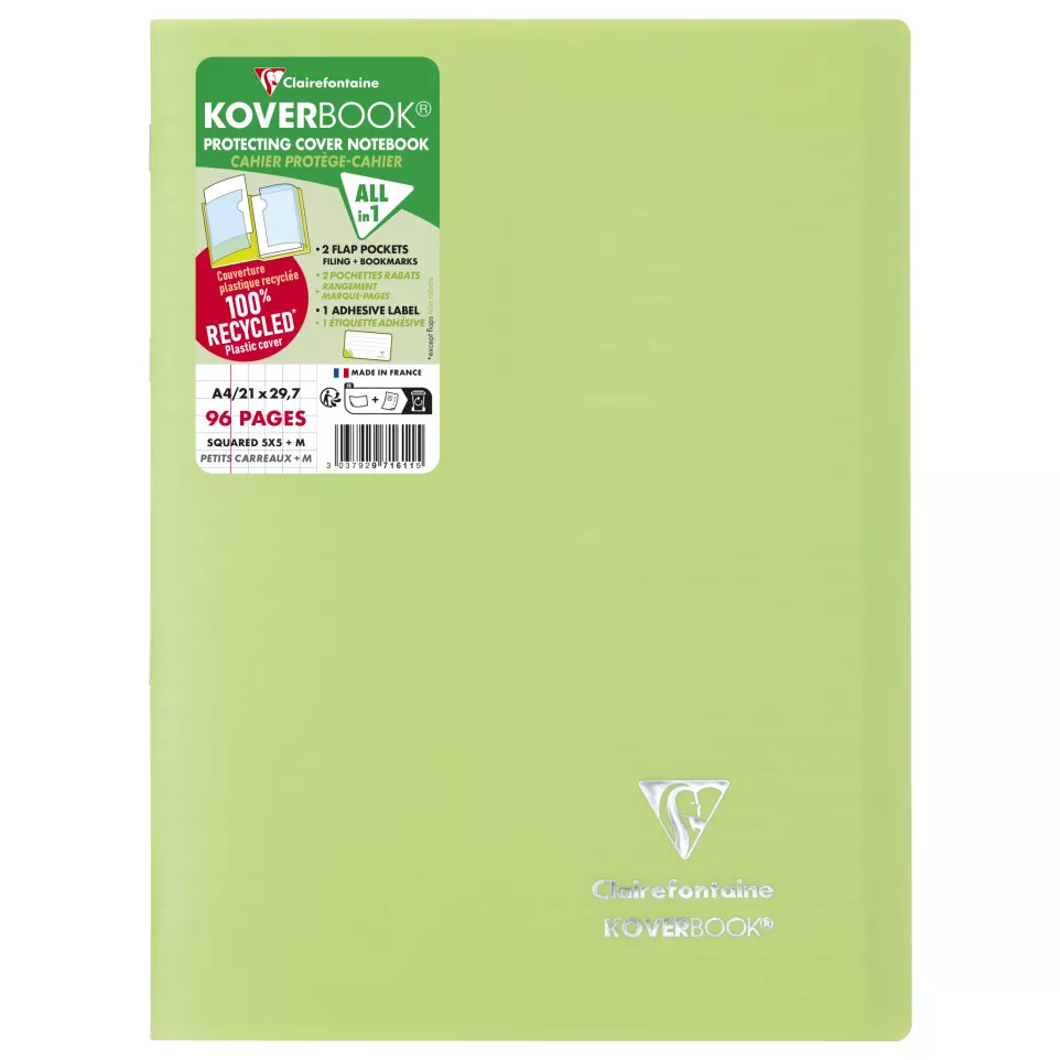 Koverbk PP opaak  A4 48bl Q5x5 ass-/ St.