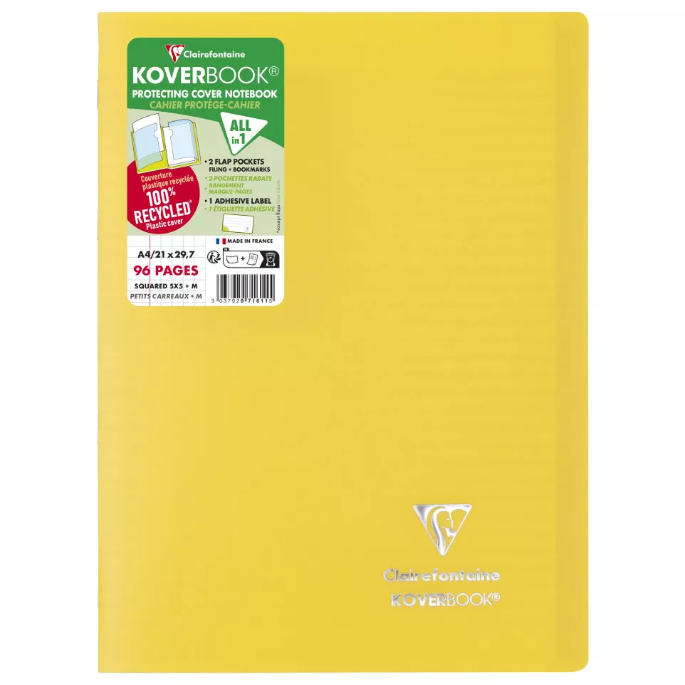 Koverbk PP opaak  A4 48bl Q5x5 ass-/ St.
