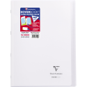 Cahier piqué Koverbook A4 96 pages grands carreaux couverture polypropylène transparent/ Pce